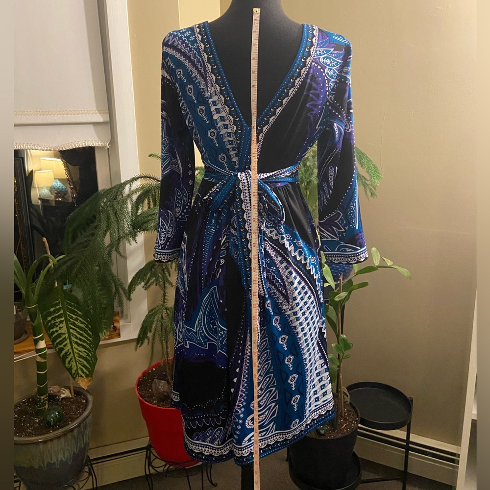 New York & Company Blue and Black Midi Dress - Picture 8 of 16